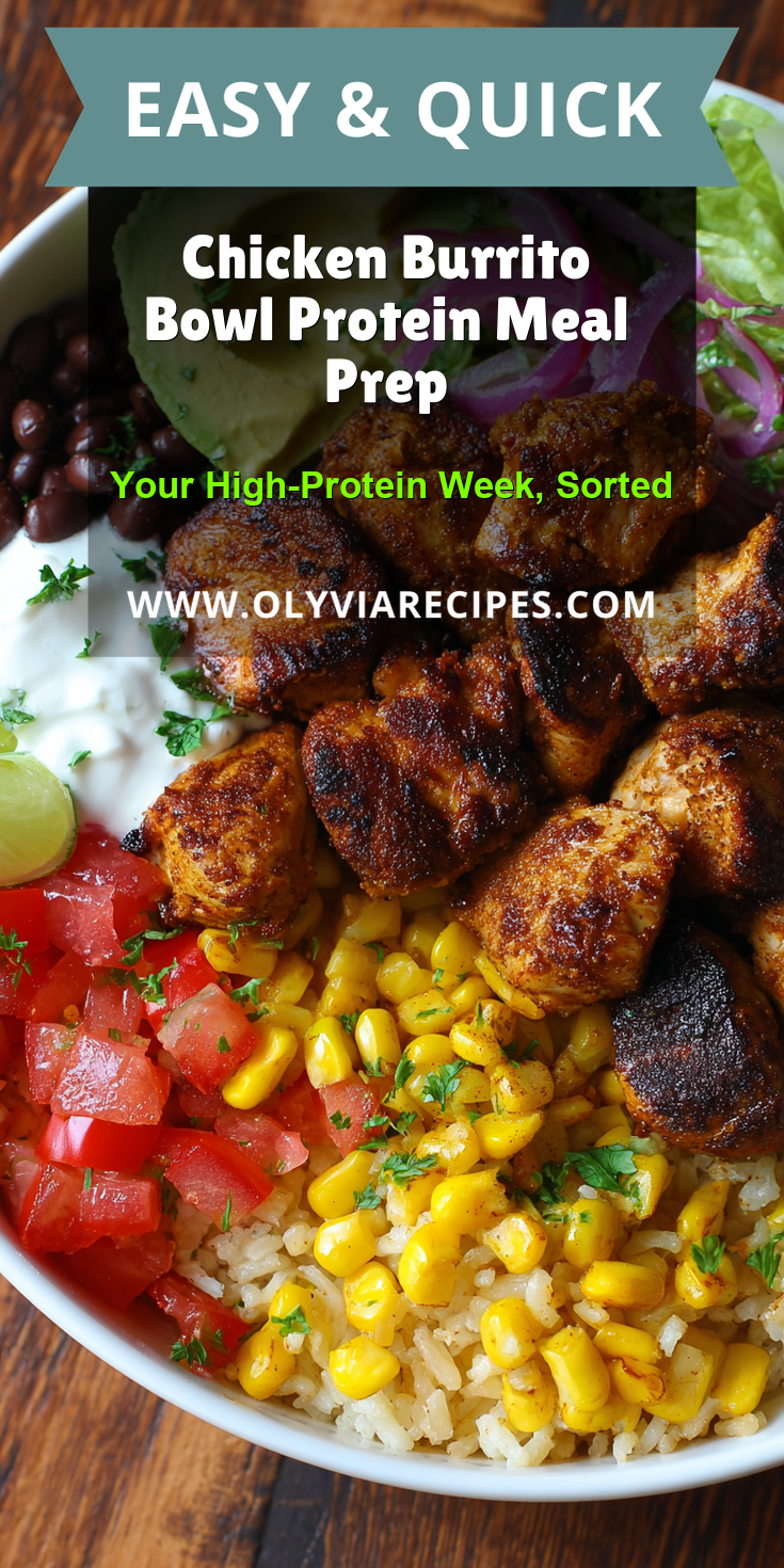 Chicken Burrito Bowl Protein Meal Prep served warm with cozy spices