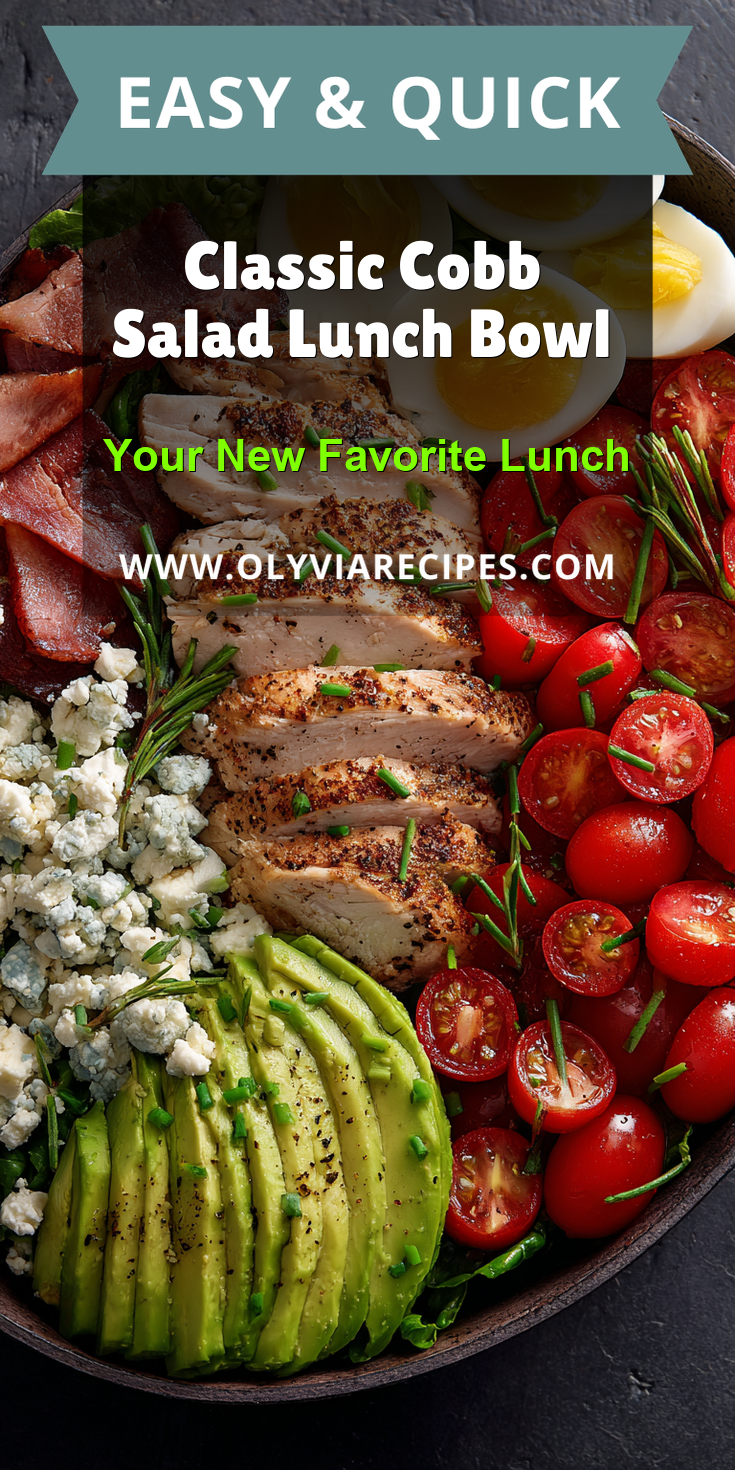 Classic Cobb Salad Lunch Bowl served warm with cozy spices