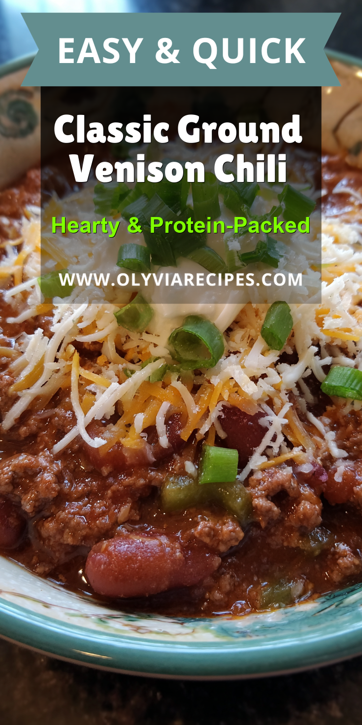 Classic Ground Venison Chili served warm with cozy spices
