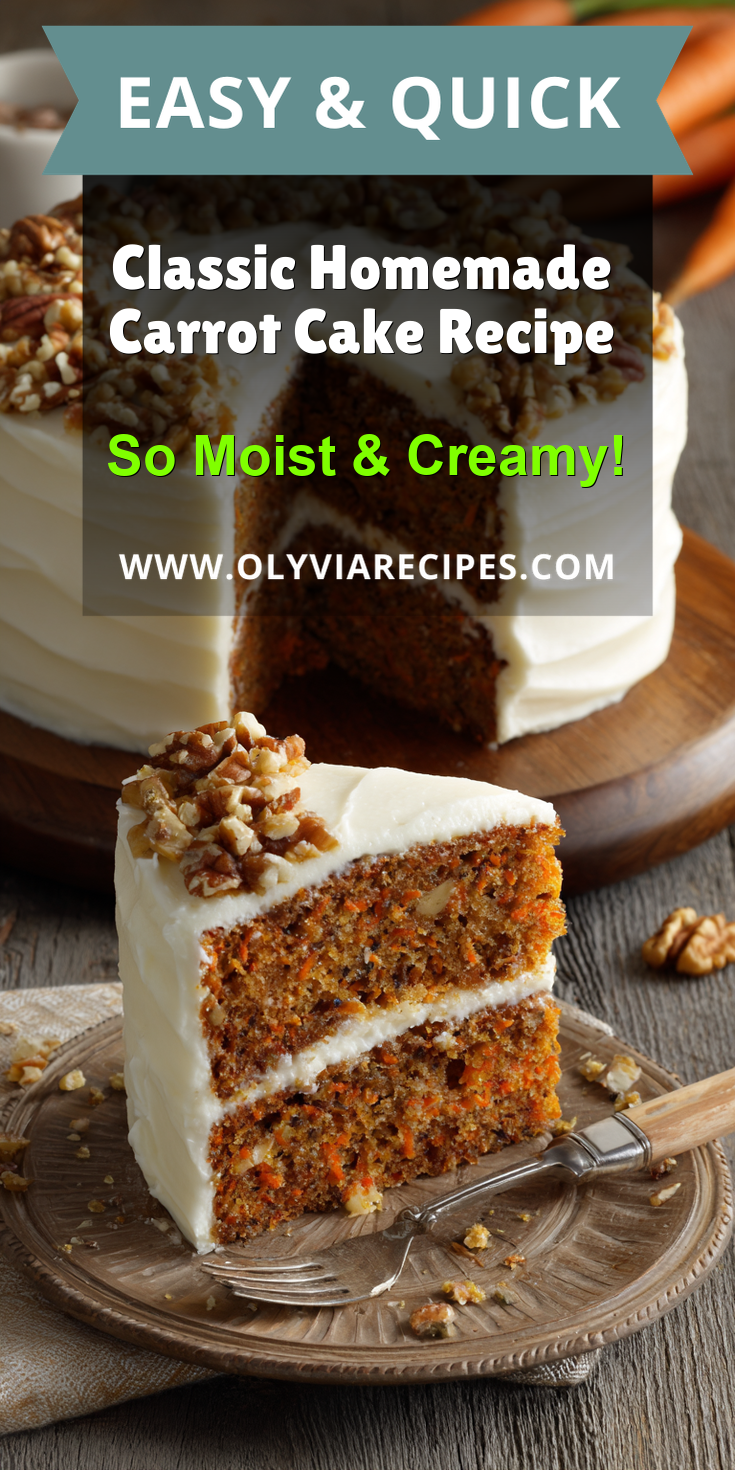 Classic Homemade Carrot Cake Recipe served warm with cozy spices