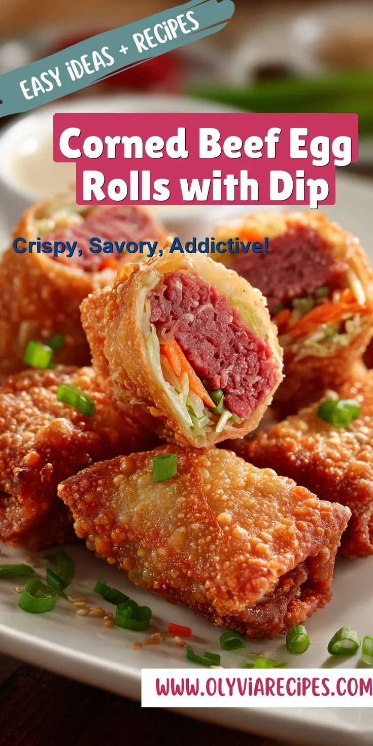 Corned Beef Egg Rolls with Dip served warm with cozy spices