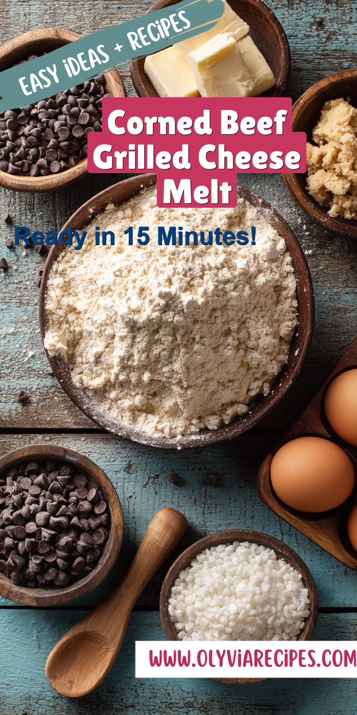 Corned Beef Grilled Cheese Melt served warm with cozy spices