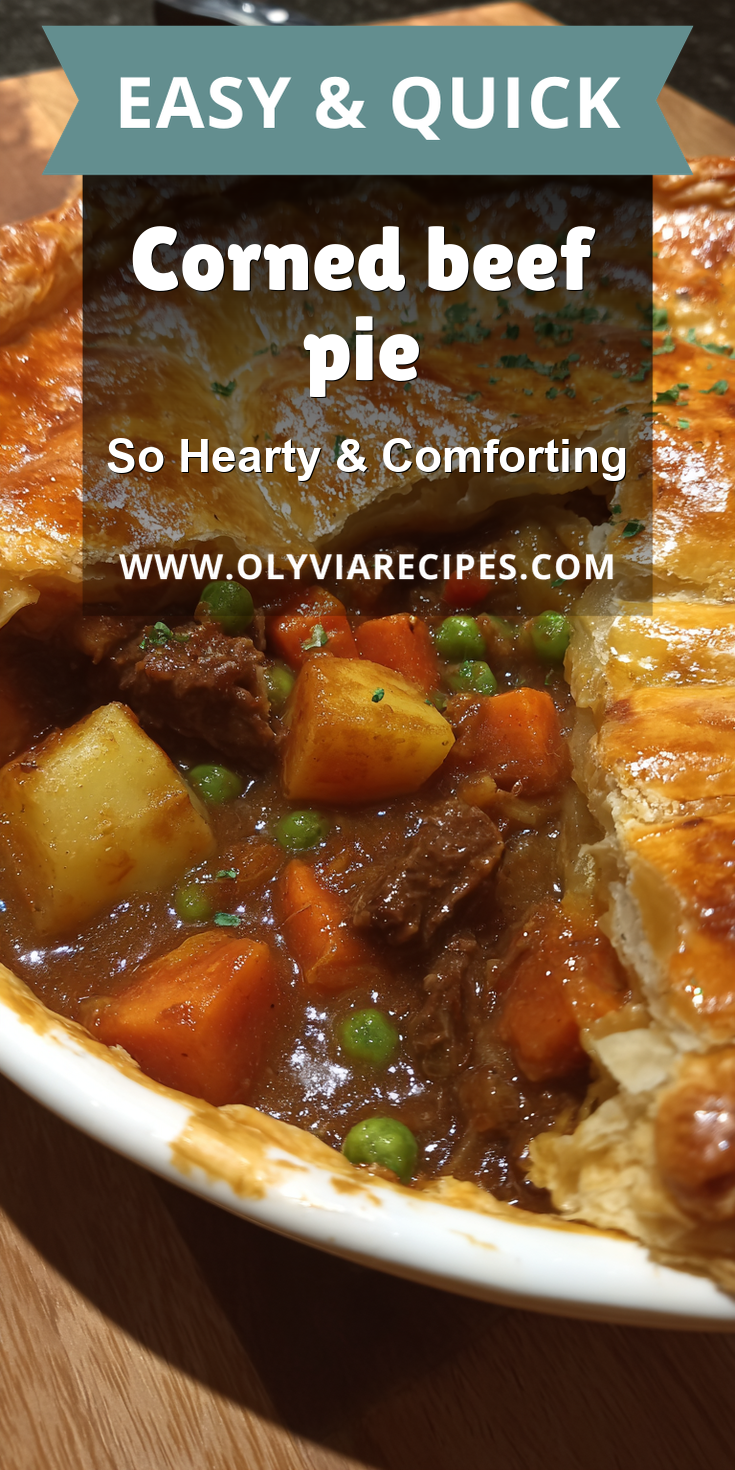 Corned beef pie served warm with cozy spices