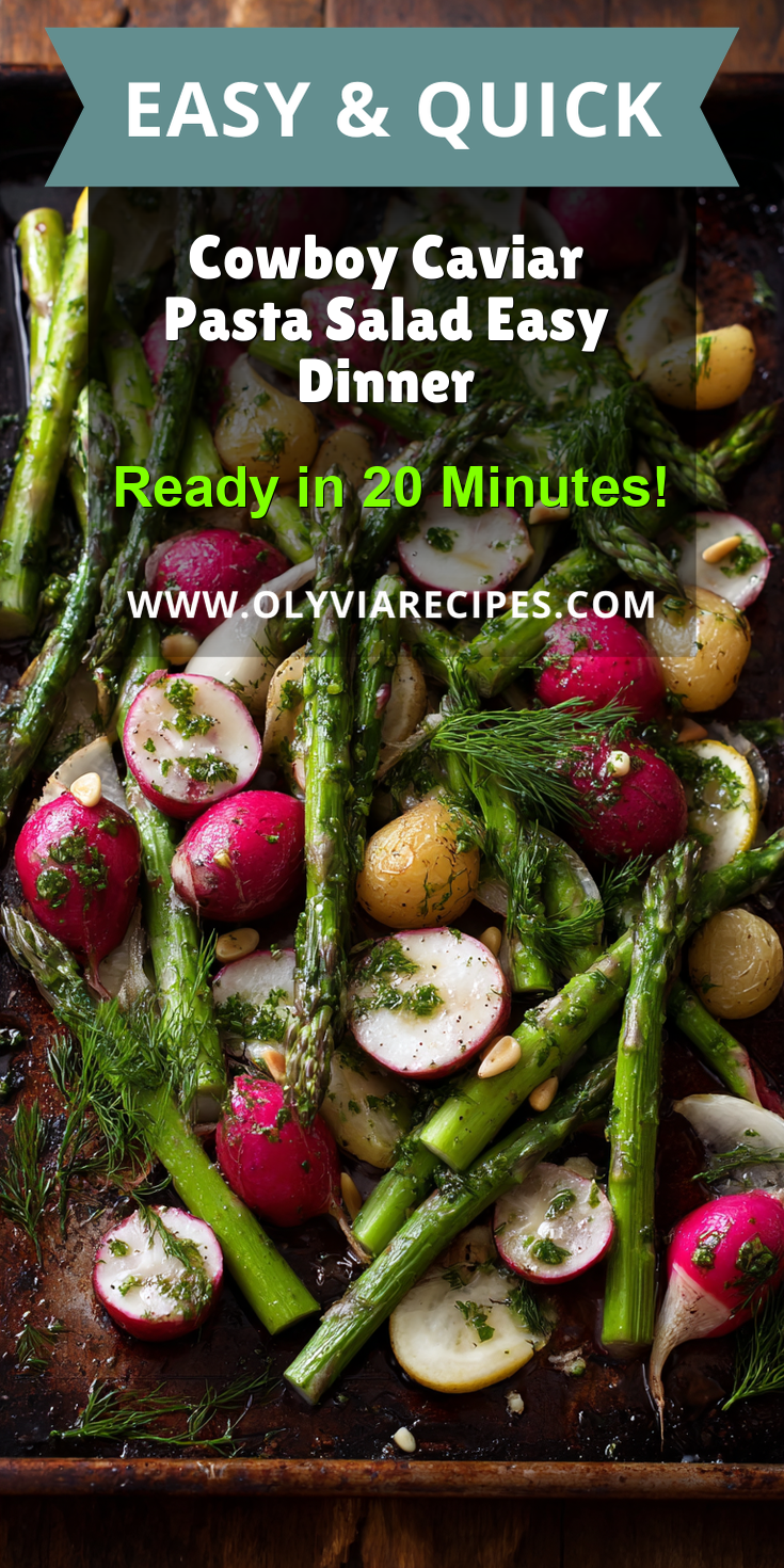 Cowboy Caviar Pasta Salad Easy Dinner served warm with cozy spices
