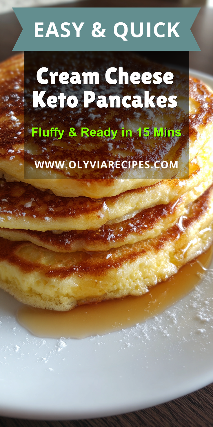 Cream Cheese Keto Pancakes served on a plate