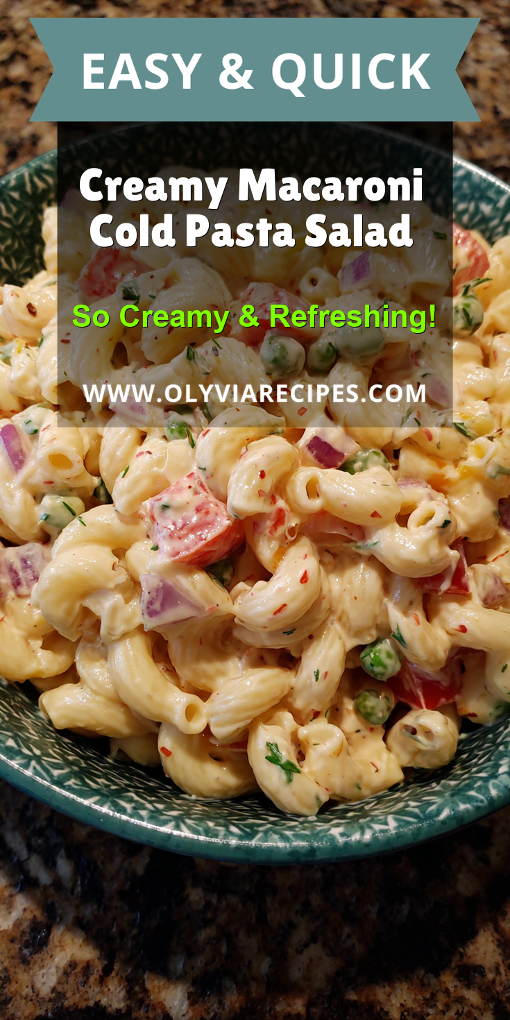Creamy Macaroni Cold Pasta Salad served warm with cozy spices