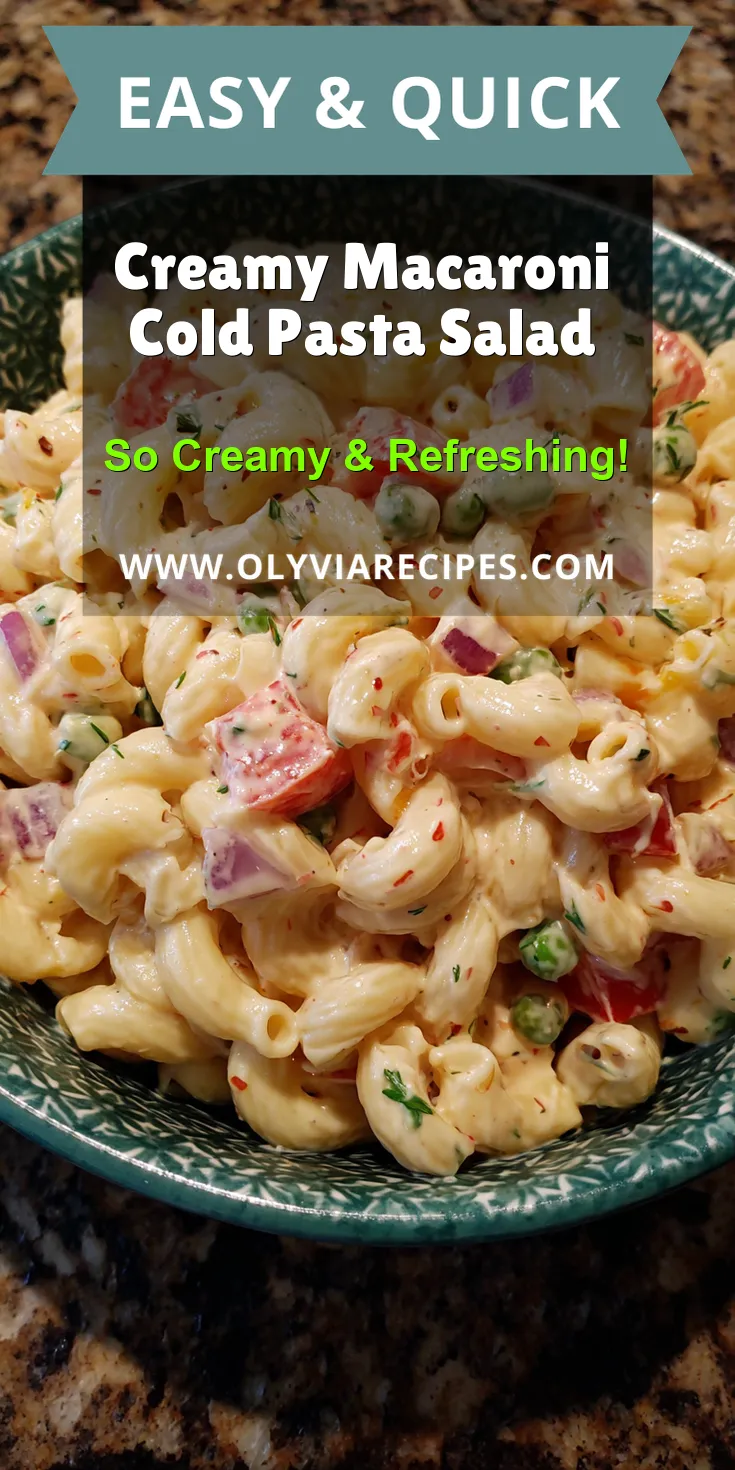 Creamy Macaroni Cold Pasta Salad served warm with cozy spices