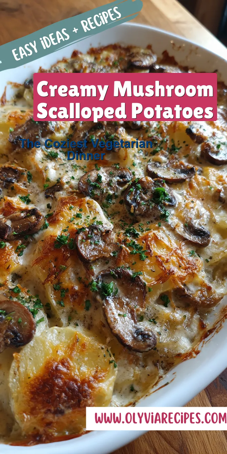 Creamy Mushroom Scalloped Potatoes served warm with cozy spices