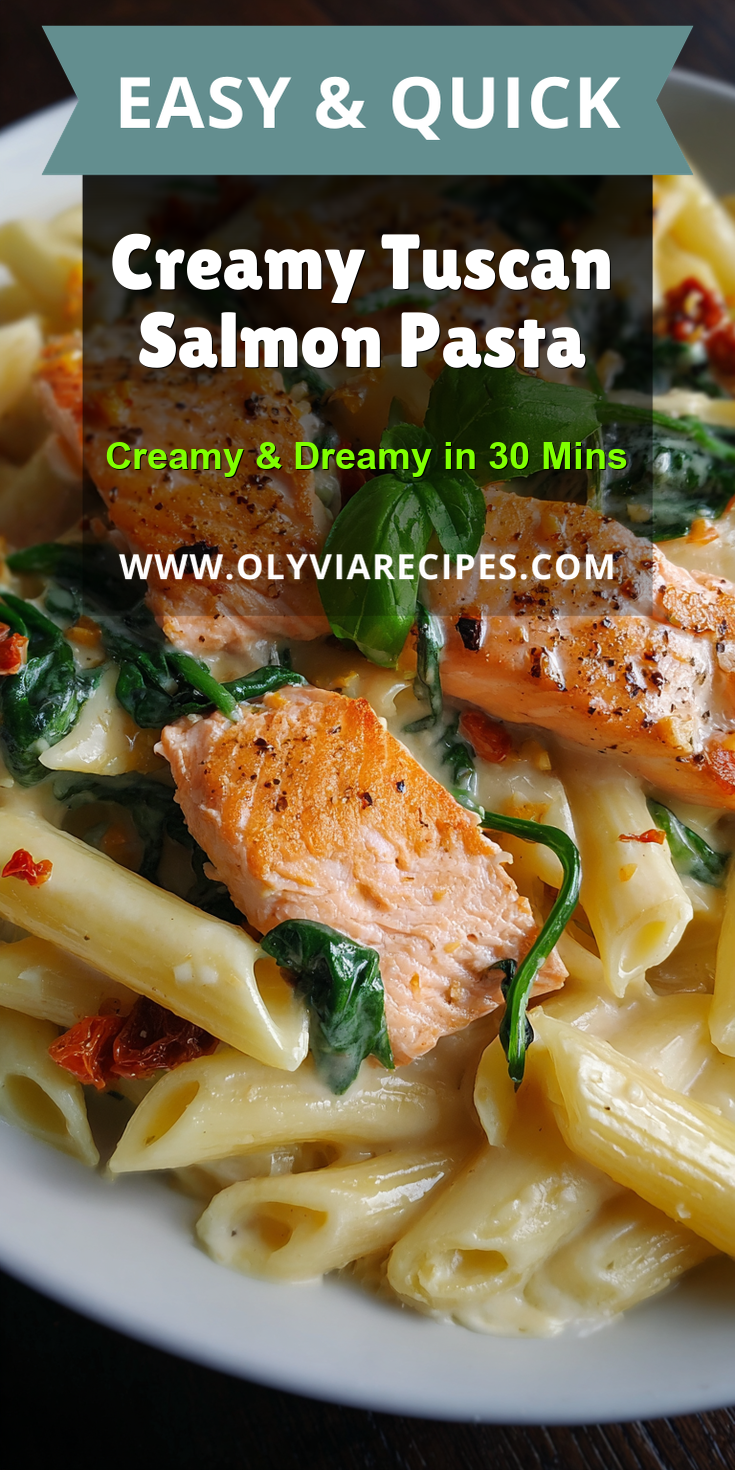 Creamy Tuscan Salmon Pasta served warm with cozy spices