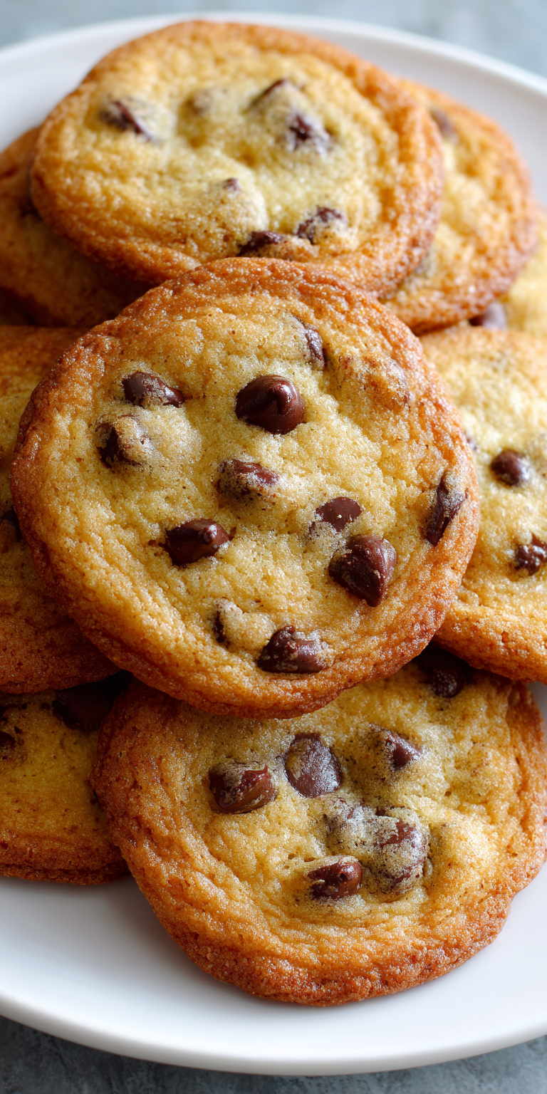 Crispy Thin Chocolate Chip Cookies served warm with cozy spices