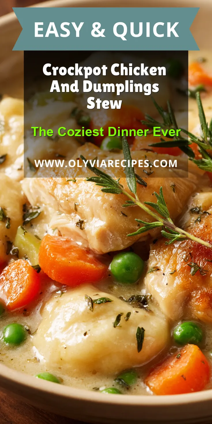 Crockpot Chicken And Dumplings Stew served warm with cozy spices