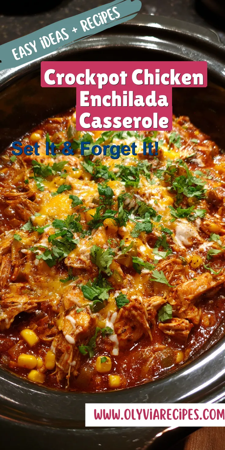Crockpot Chicken Enchilada Casserole served warm with gentle spices and a cozy aroma