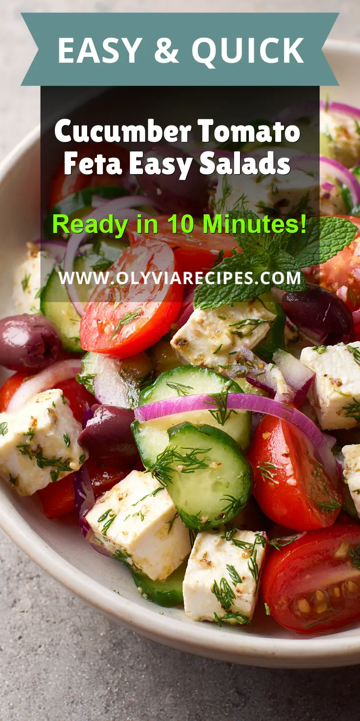 Cucumber Tomato Feta Easy Salads served warm with cozy spices