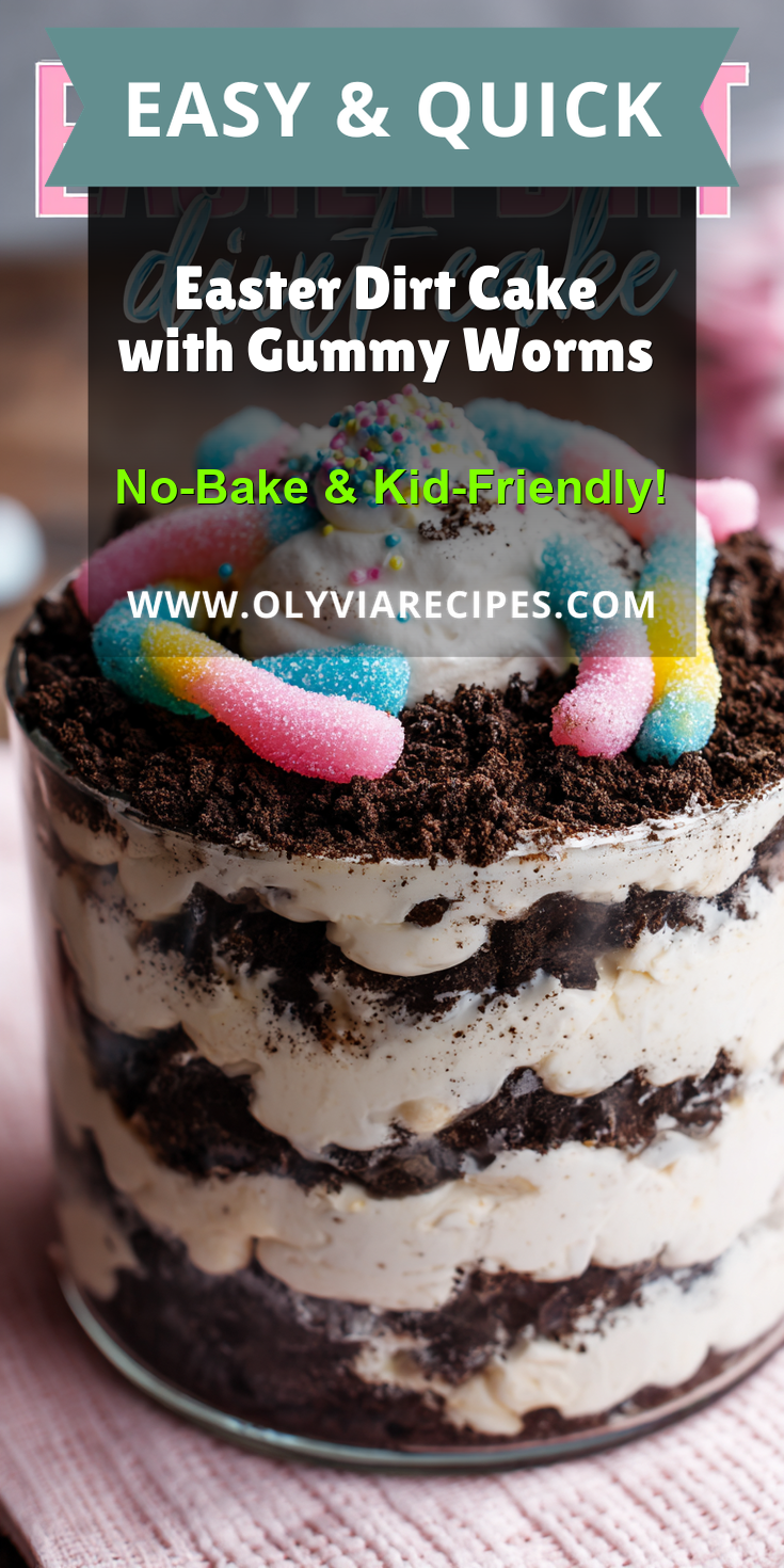 Easter Dirt Cake with Gummy Worms served warm with cozy spices