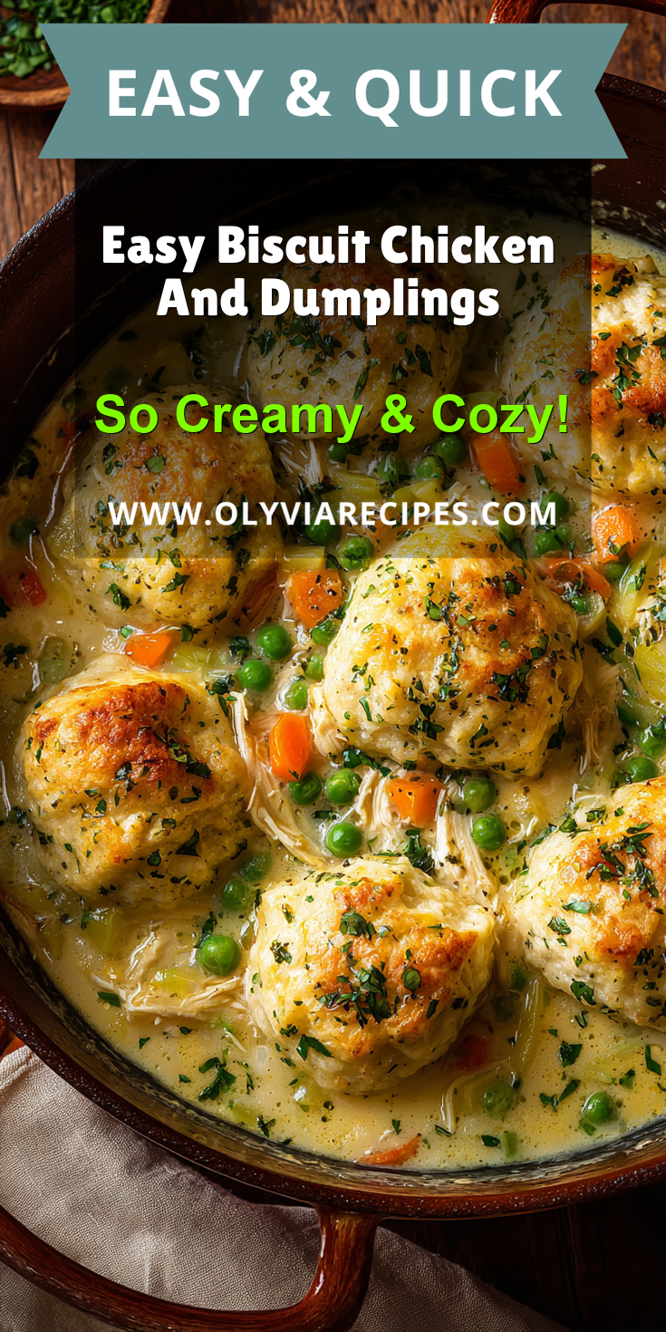 Easy Biscuit Chicken And Dumplings served warm with cozy spices