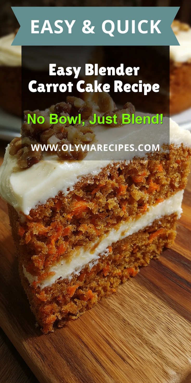 Easy Blender Carrot Cake Recipe served warm with cozy spices