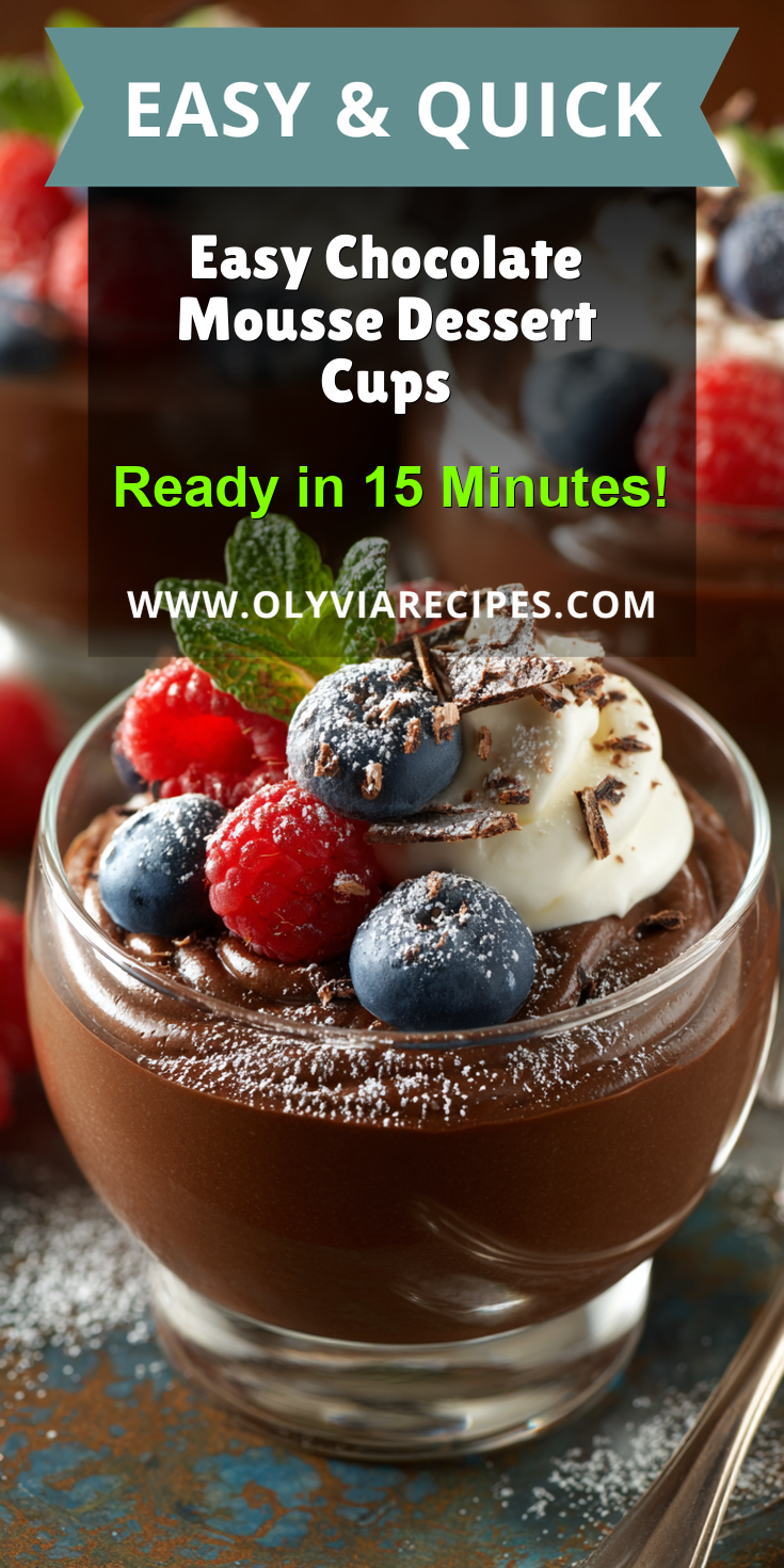 Easy Chocolate Mousse Dessert Cups served warm with cozy spices
