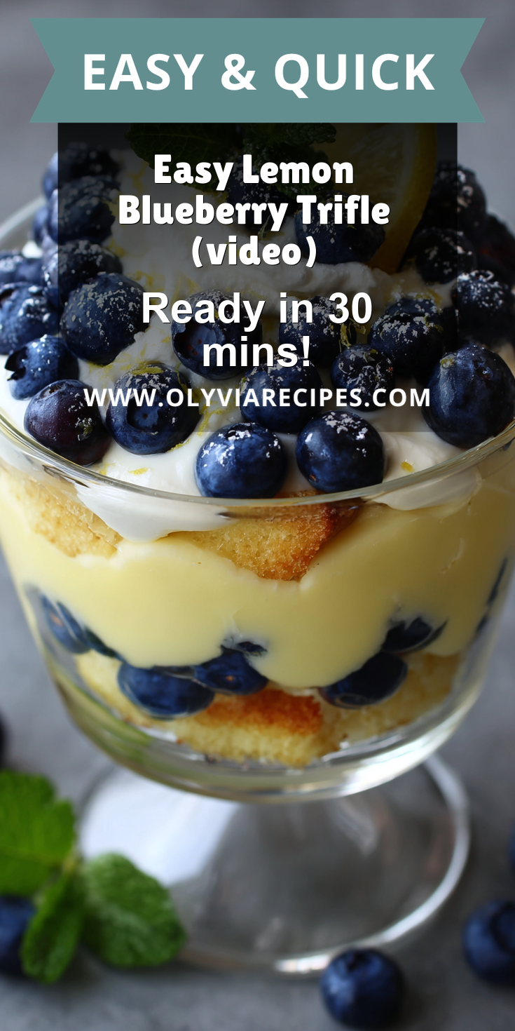 Easy Lemon Blueberry Trifle (video) served warm with cozy spices