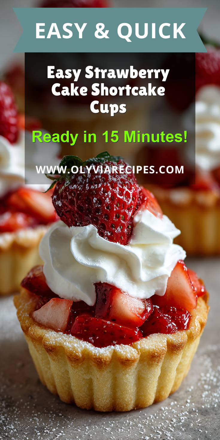 Easy Strawberry Cake Shortcake Cups served warm with cozy spices