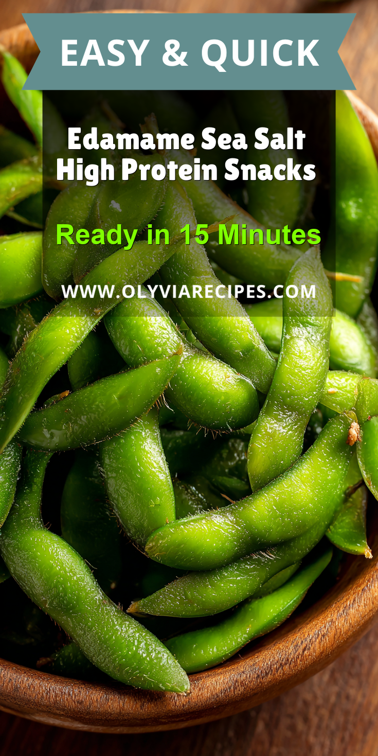 Edamame Sea Salt High Protein Snacks served on a plate