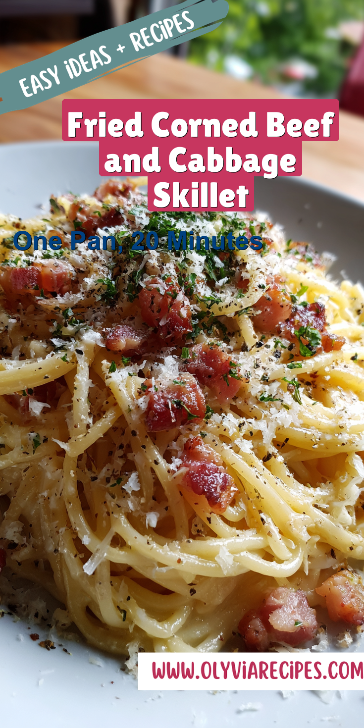 Fried Corned Beef and Cabbage Skillet served warm with cozy spices