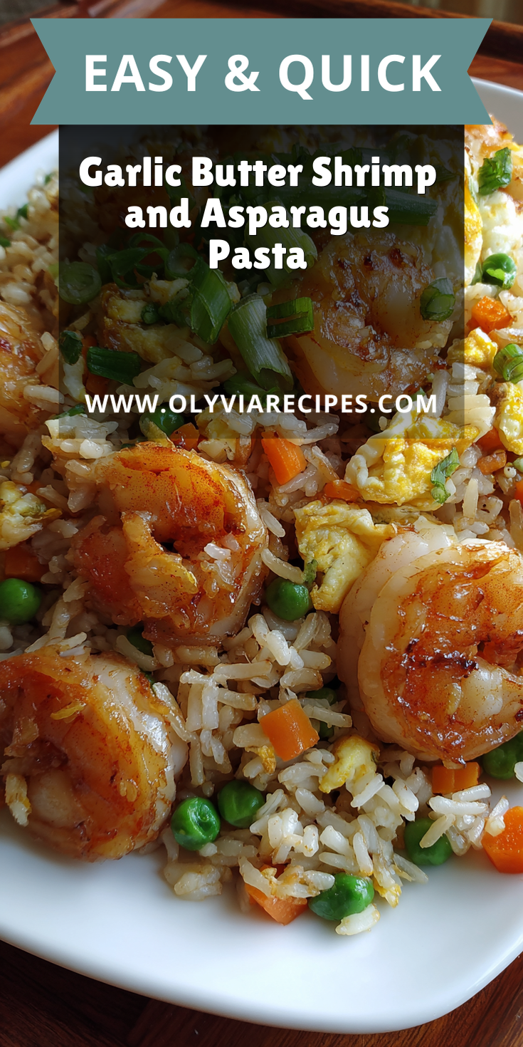 Garlic Butter Shrimp and Asparagus Pasta served warm with cozy spices