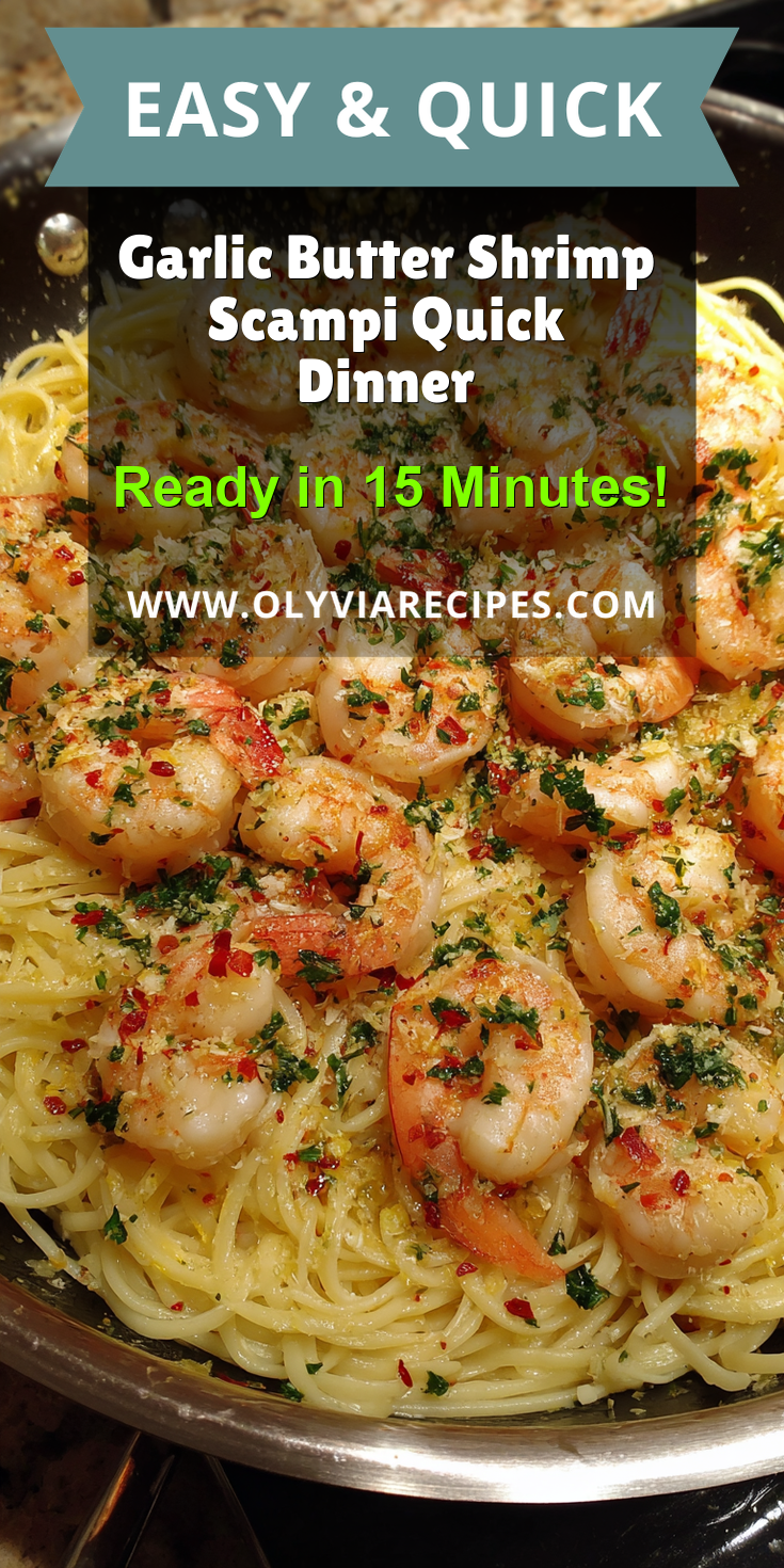 Garlic Butter Shrimp Scampi Quick Dinner served warm with cozy spices