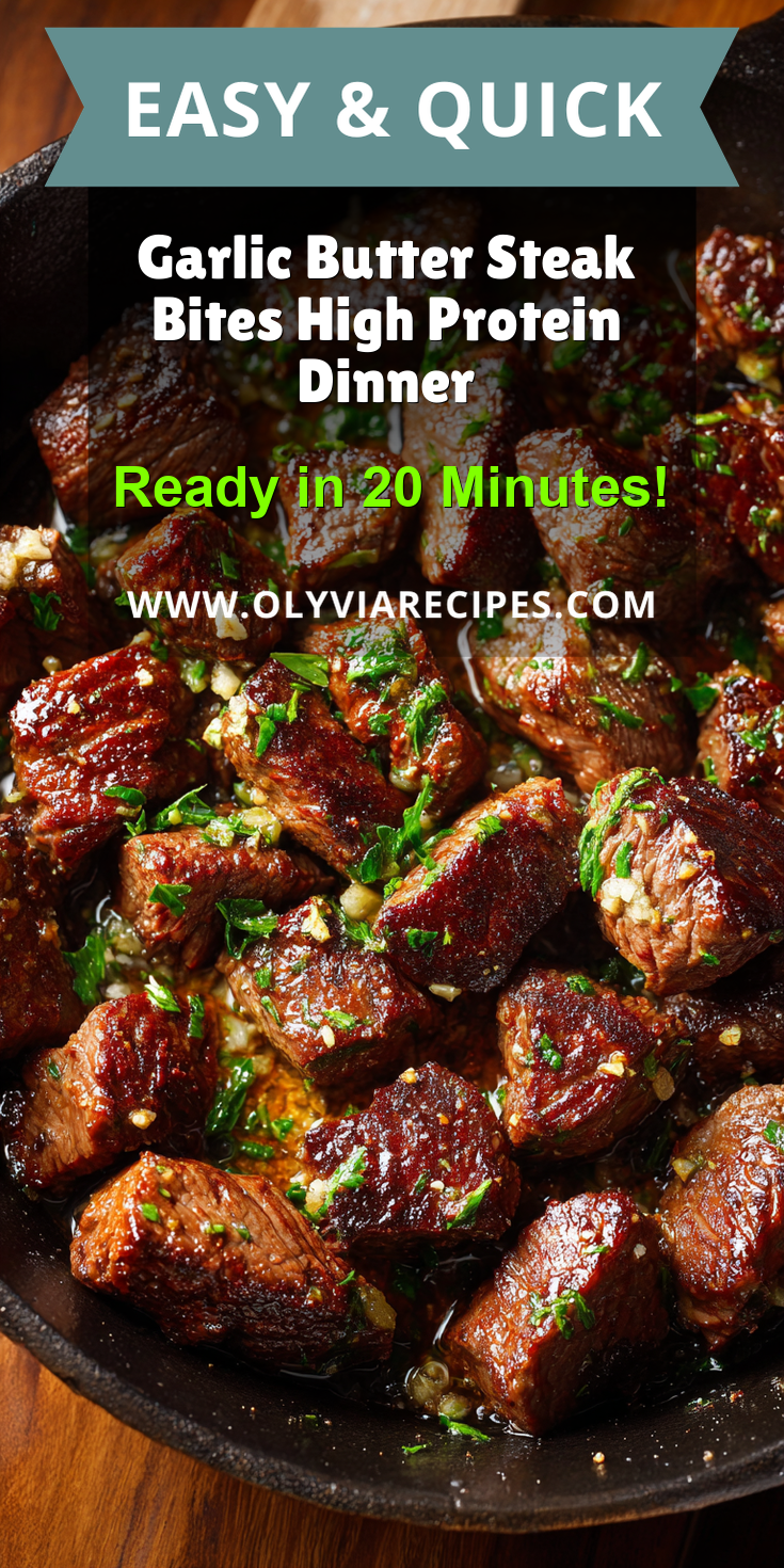 Garlic Butter Steak Bites High Protein Dinner served warm with cozy spices
