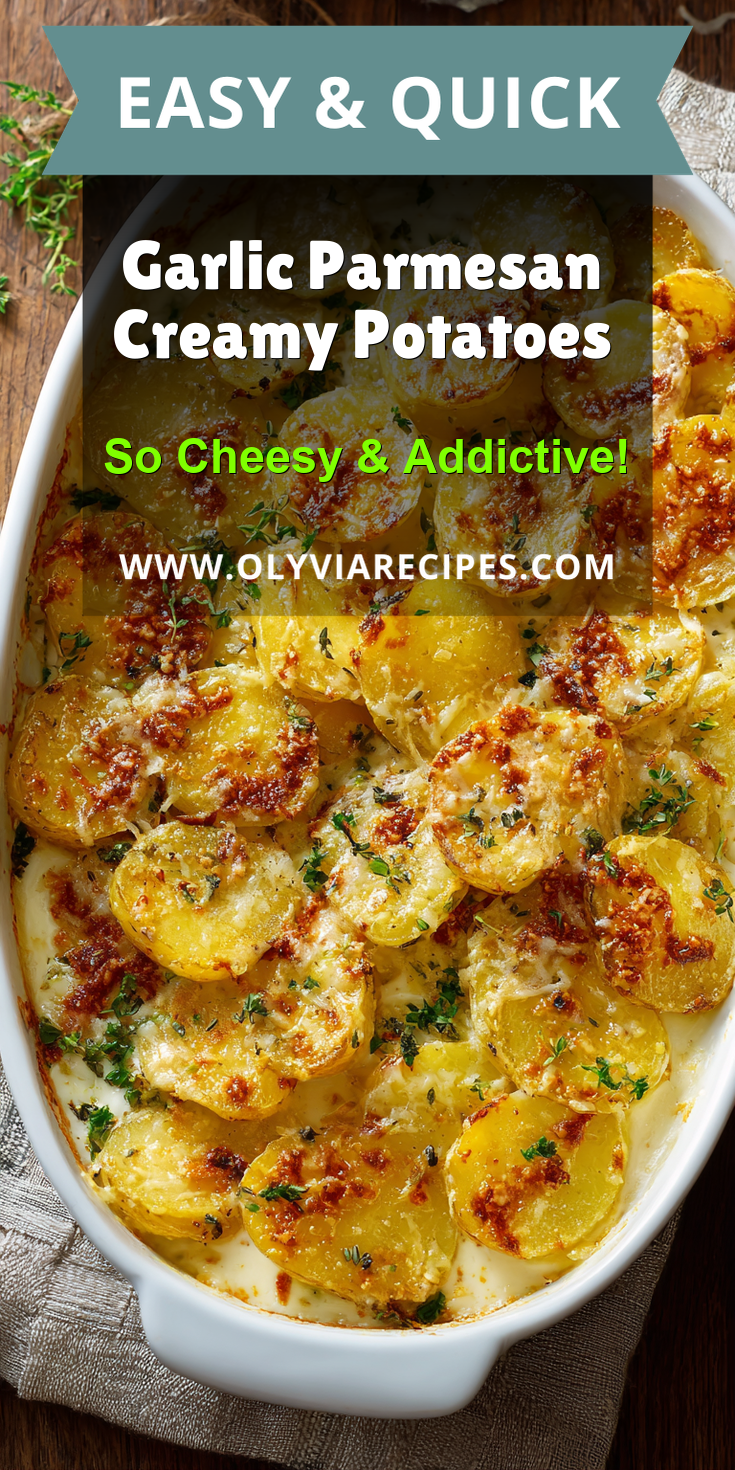 Garlic Parmesan Creamy Potatoes served warm with cozy spices