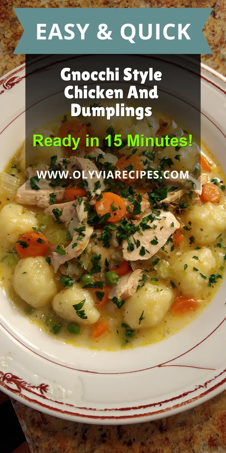 Gnocchi Style Chicken And Dumplings served warm with cozy spices