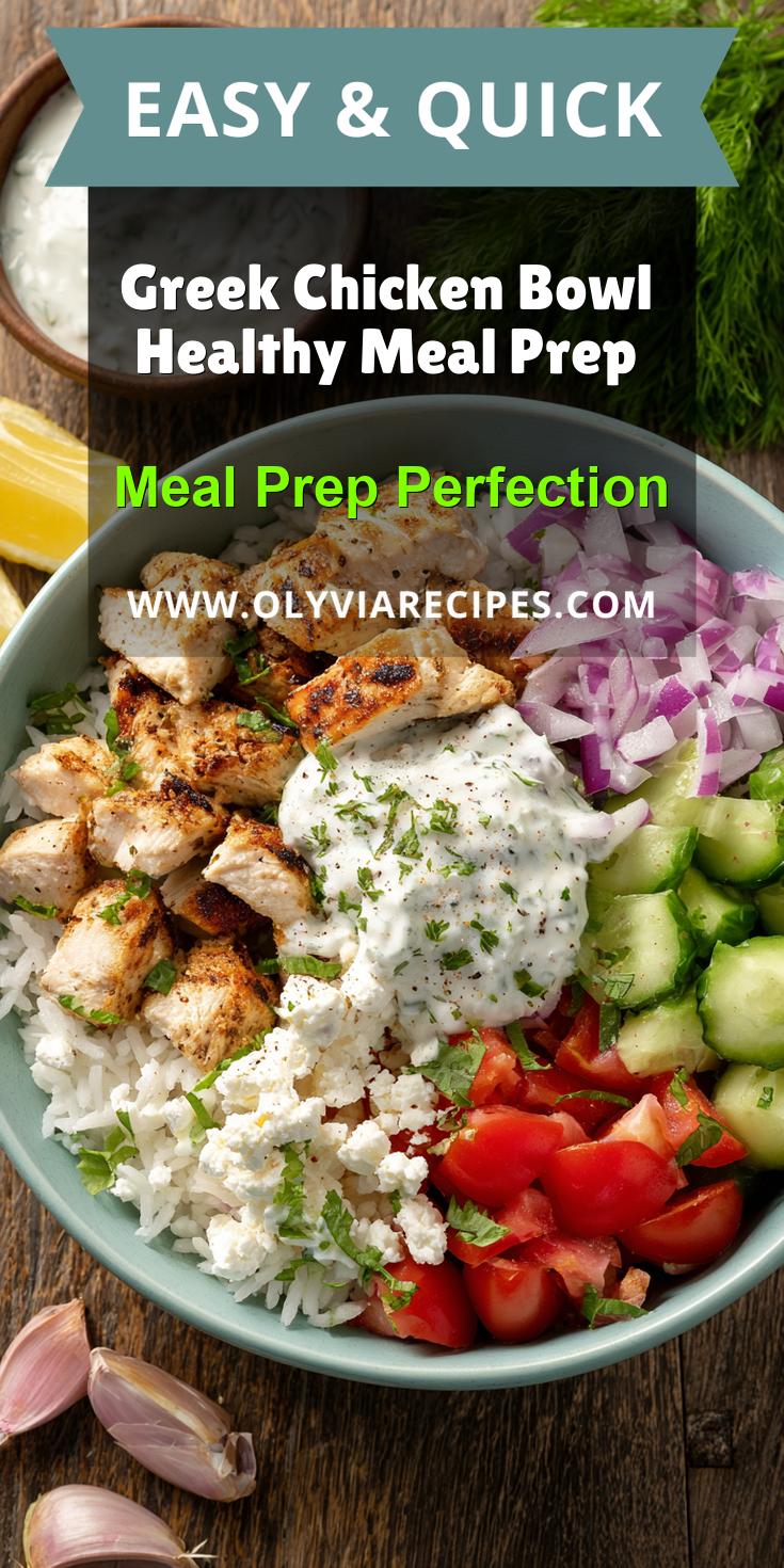Greek Chicken Bowl Healthy Meal Prep served warm with cozy spices