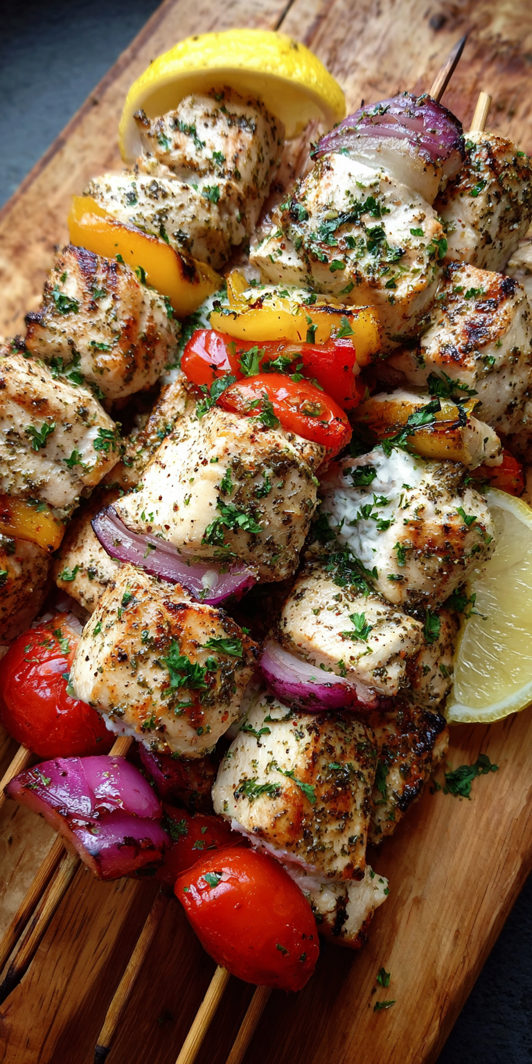 Greek Chicken Souvlaki Easy Meal served warm with cozy spices