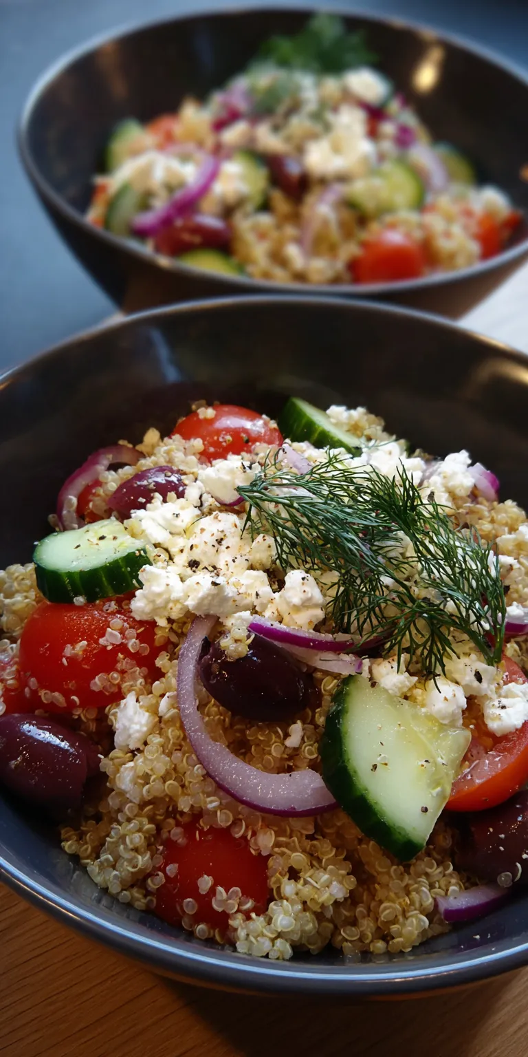 Greek Quinoa and Feta Power Bowls served warm with cozy spices