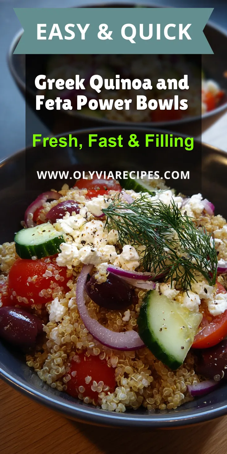 Greek Quinoa and Feta Power Bowls served warm with cozy spices