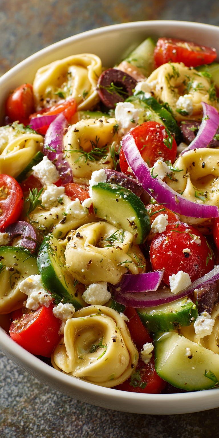 Greek Tortellini Salad 30 Minute Meals served warm with cozy spices