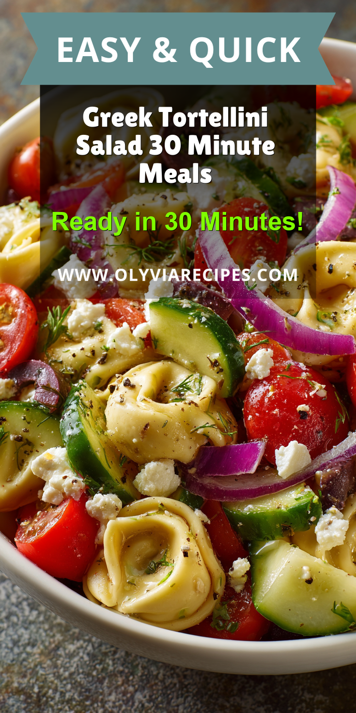 Greek Tortellini Salad 30 Minute Meals served warm with cozy spices