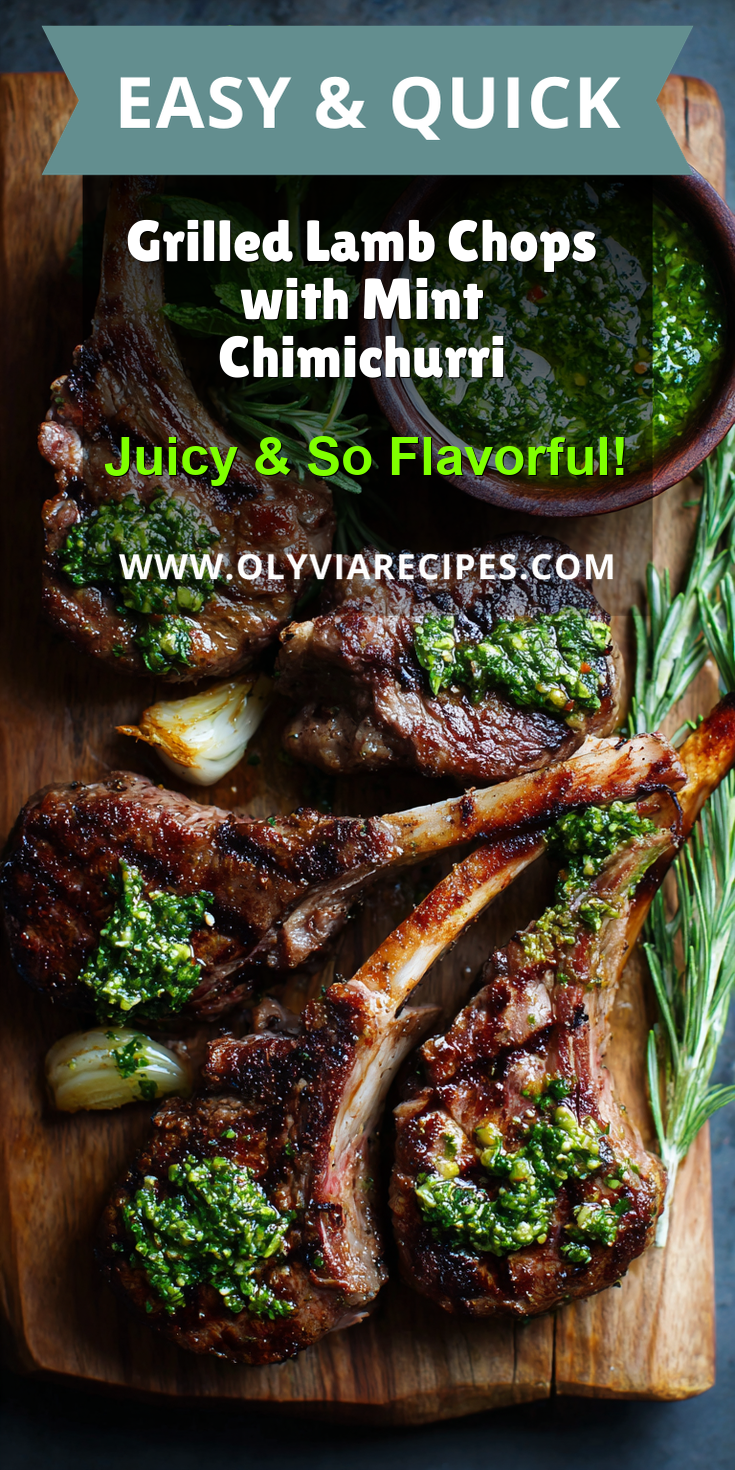 Grilled Lamb Chops with Mint Chimichurri served warm with cozy spices
