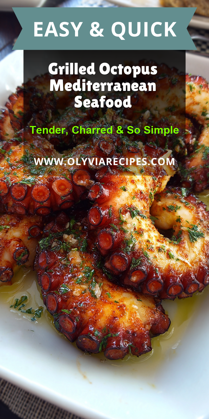 Grilled Octopus Mediterranean Seafood served warm with cozy spices