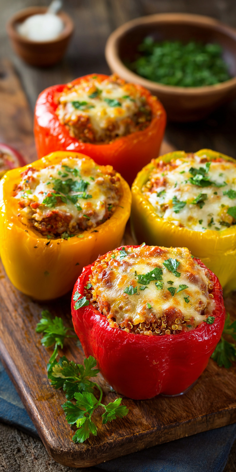 Ground Turkey Stuffed Peppers High Protein served warm with cozy spices