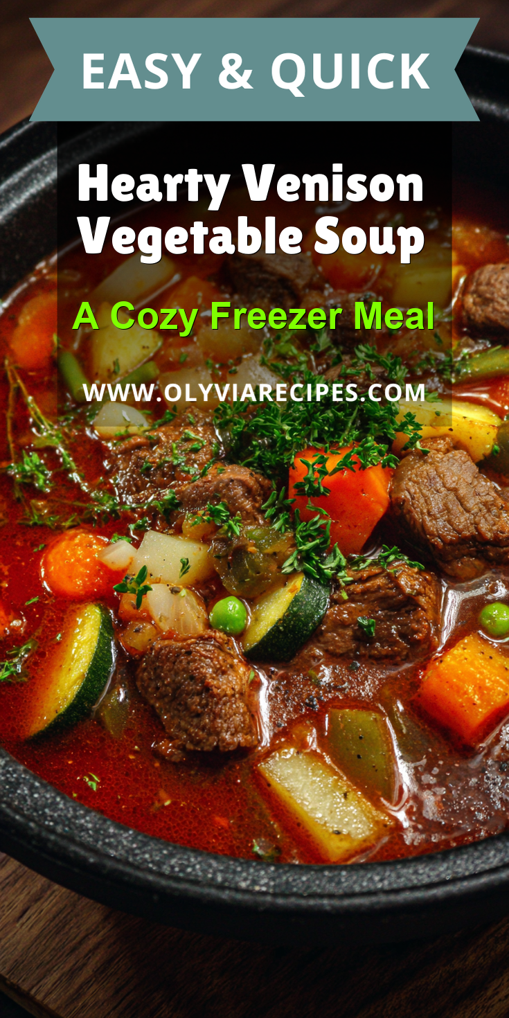 Hearty Venison Vegetable Soup served warm with cozy spices