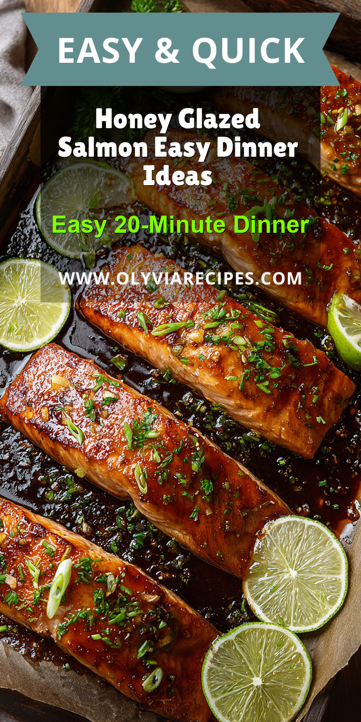 Honey Glazed Salmon Easy Dinner Ideas served on a plate