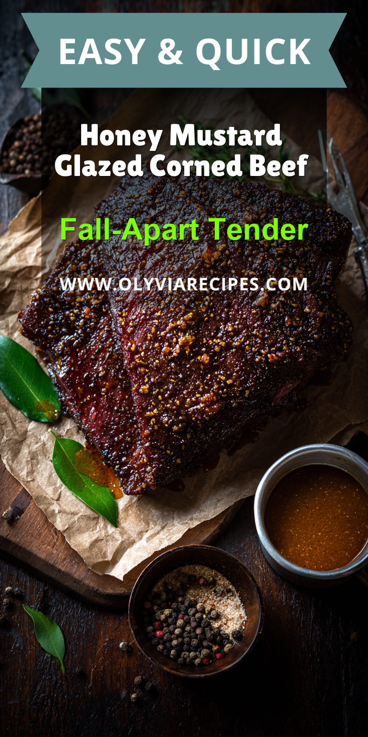 Honey Mustard Glazed Corned Beef served warm with cozy spices