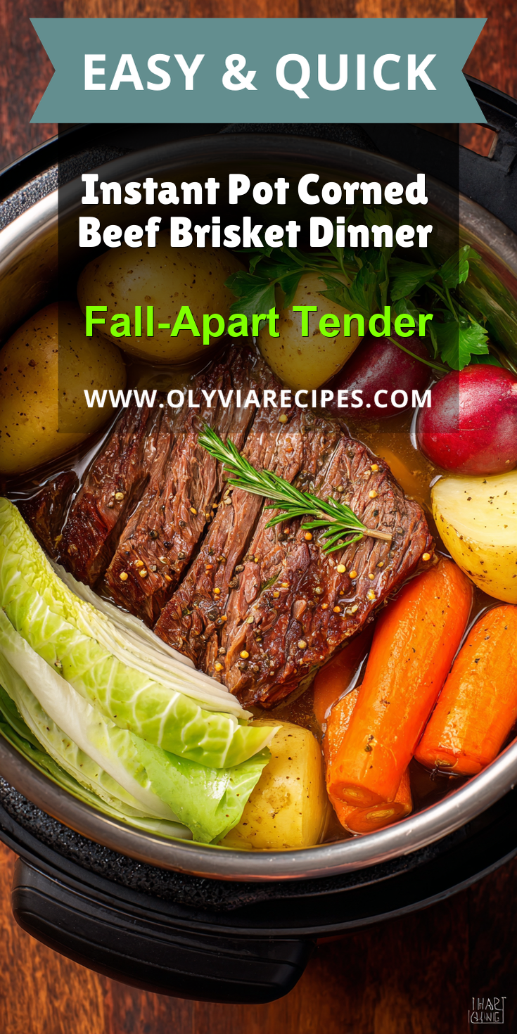 Instant Pot Corned Beef Brisket Dinner served warm with cozy spices