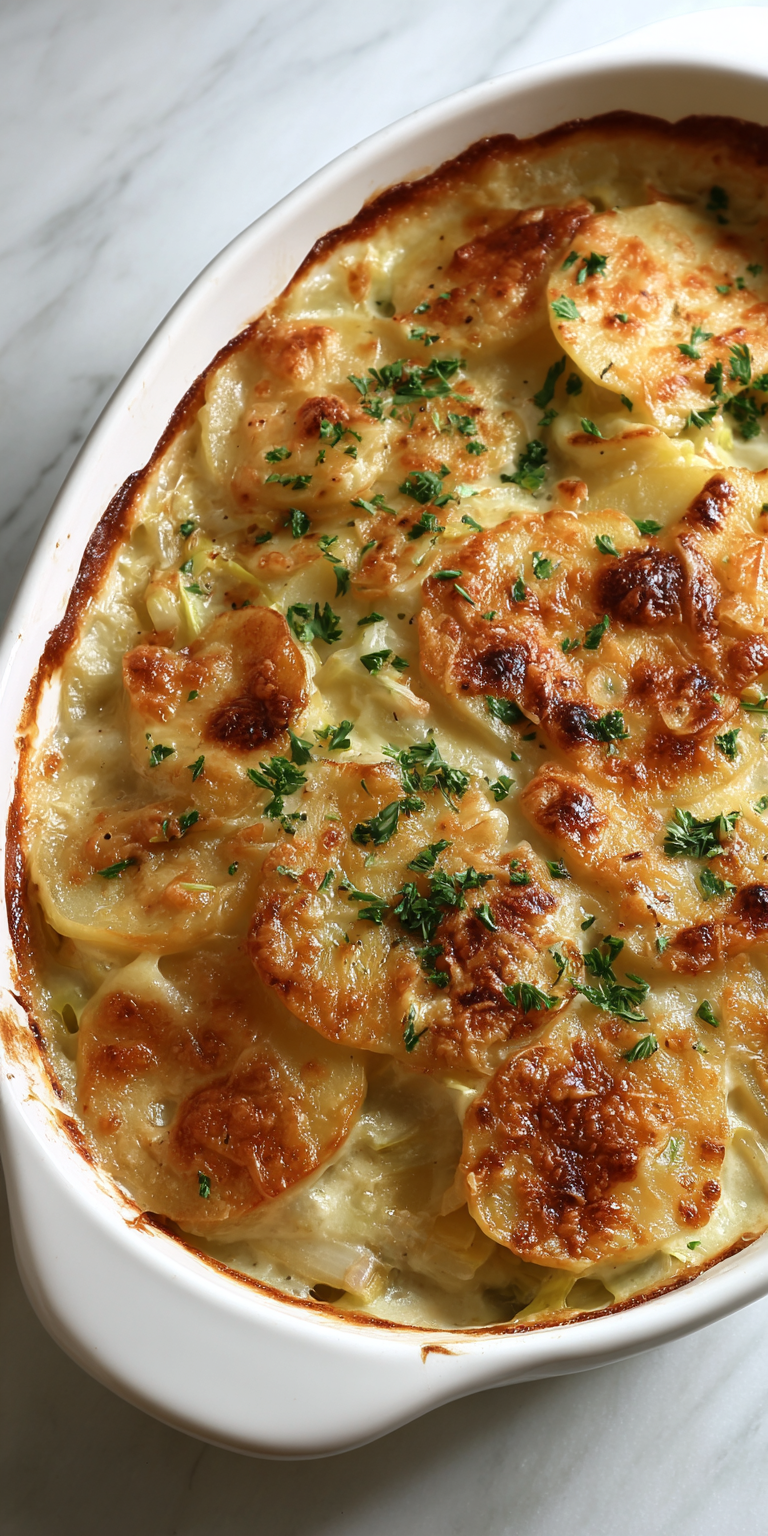 Irish Scalloped Potatoes with Cabbage served warm with cozy spices