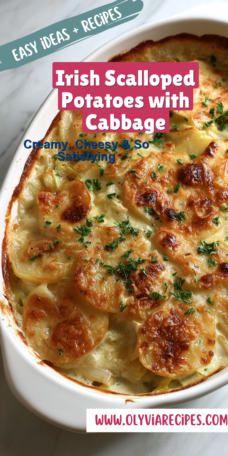 Irish Scalloped Potatoes with Cabbage served warm with cozy spices