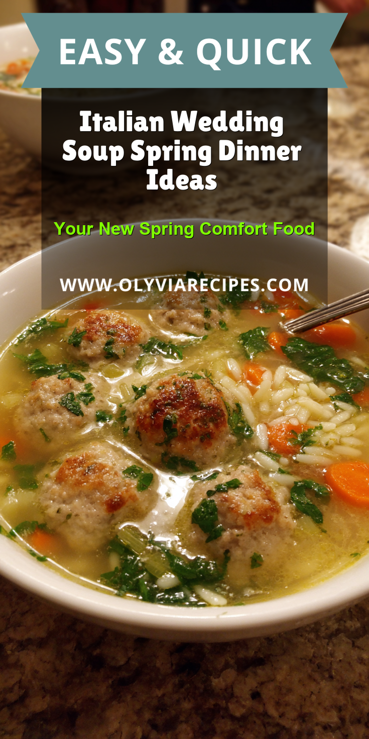 Italian Wedding Soup Spring Dinner Ideas served warm with cozy spices