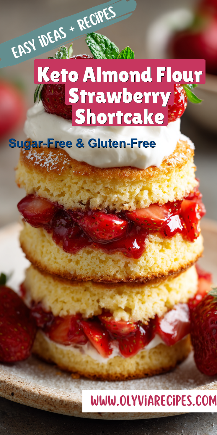 Keto Almond Flour Strawberry Shortcake served warm with cozy spices