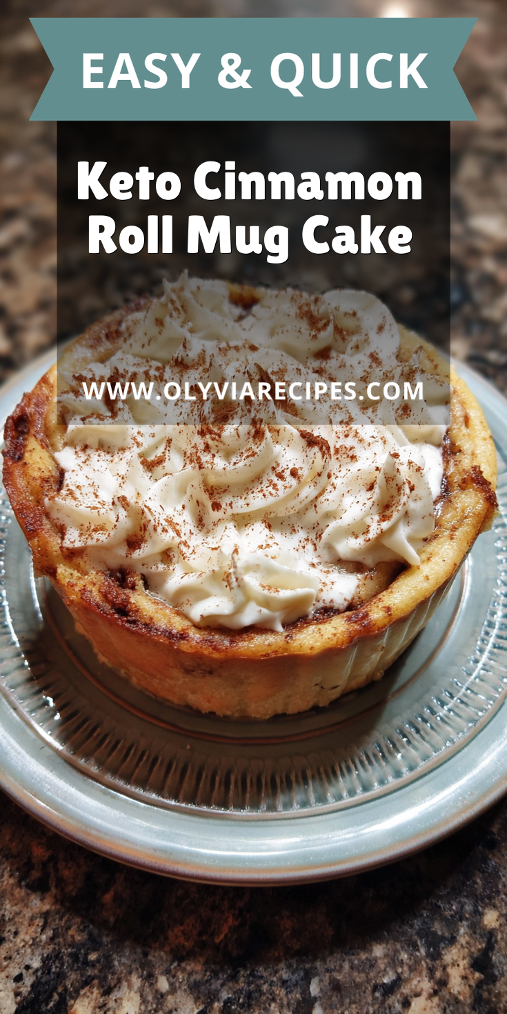 Keto Cinnamon Roll Mug Cake served warm with cozy spices