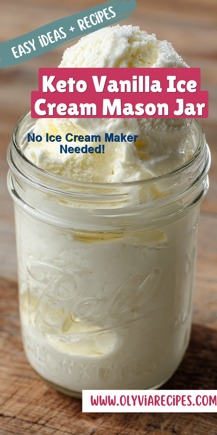 Keto Vanilla Ice Cream Mason Jar served warm with cozy spices