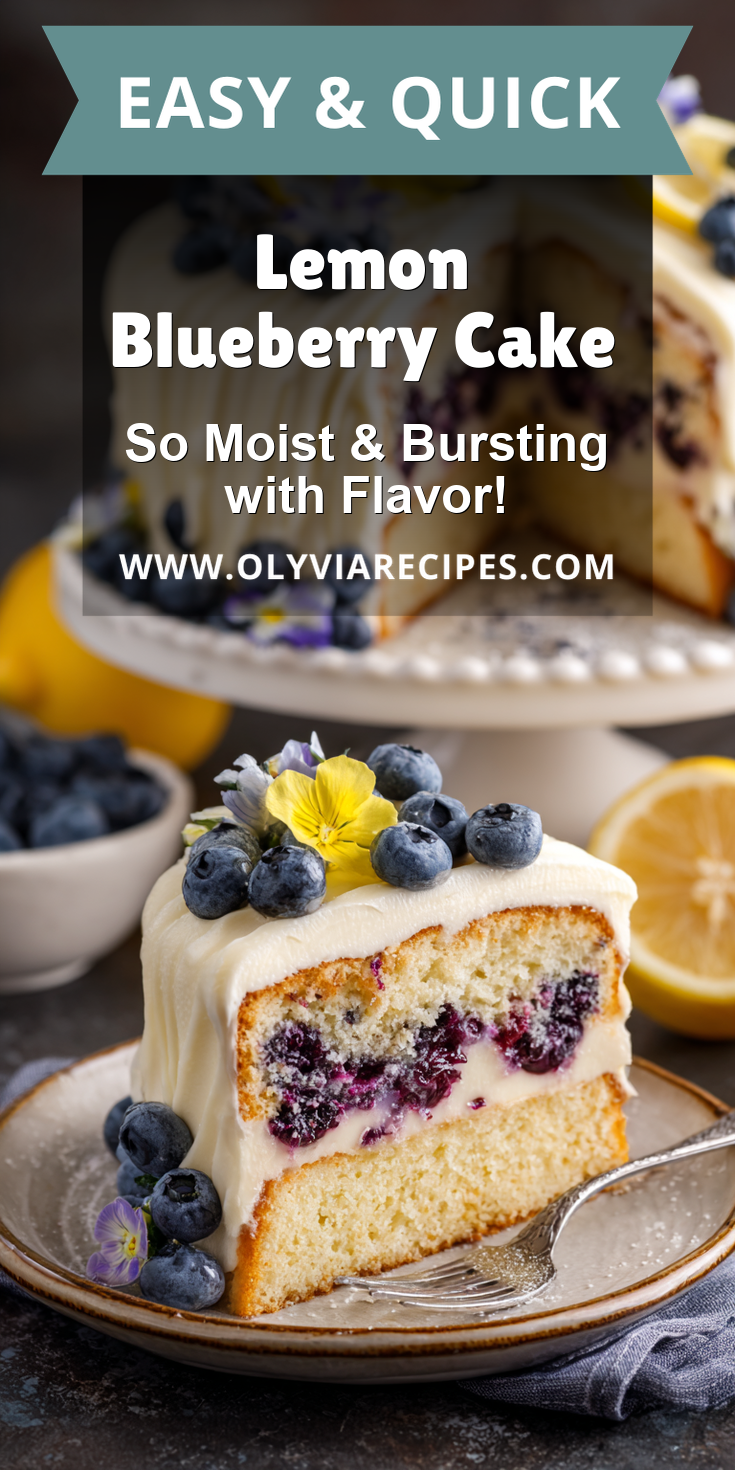 Lemon Blueberry Cake served warm with cozy spices